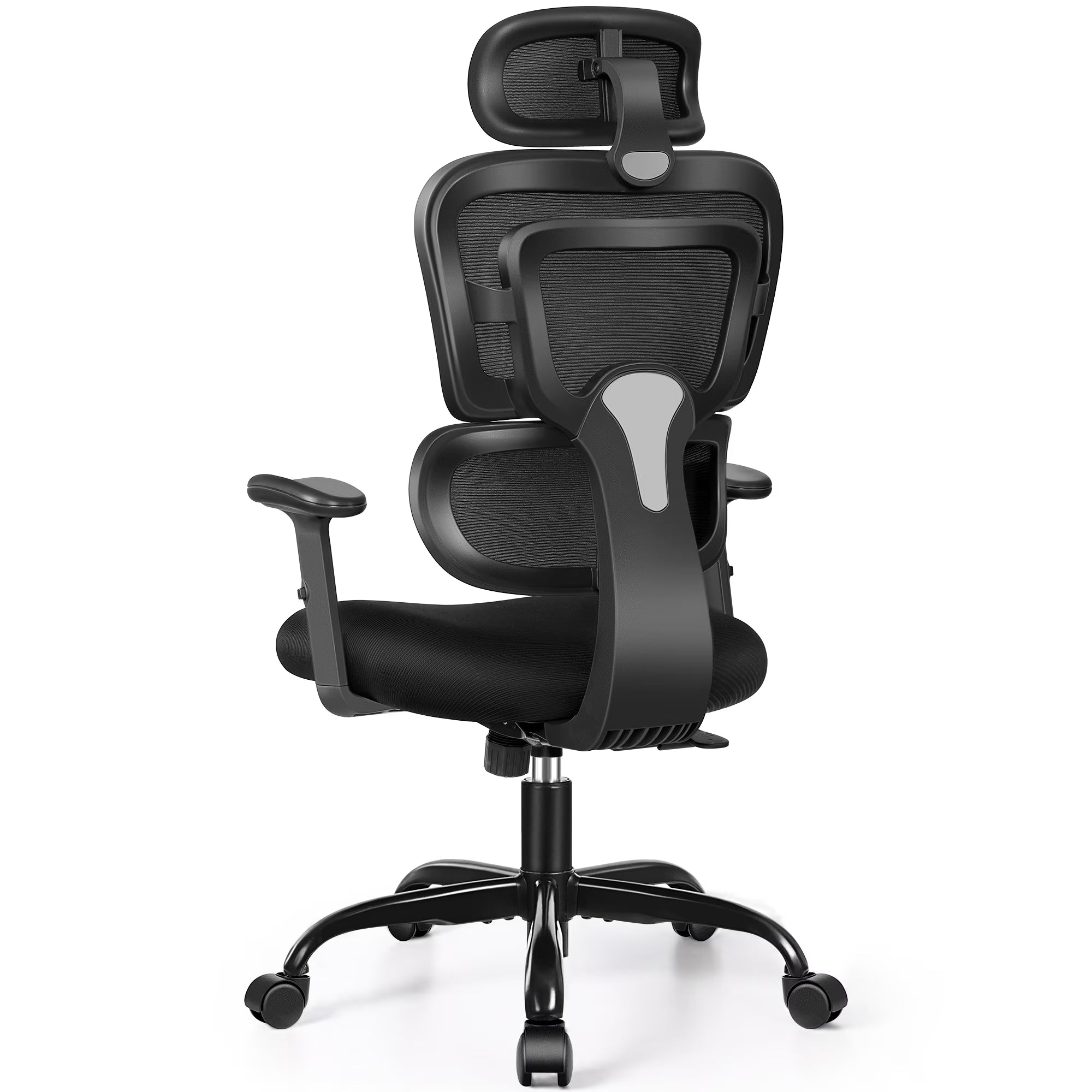 Ergonomic High Back Office Chair with Lumbar Support, Breathable Mesh, and Comfortable Foam Cushion, Supports Up to 300 lbs, Black