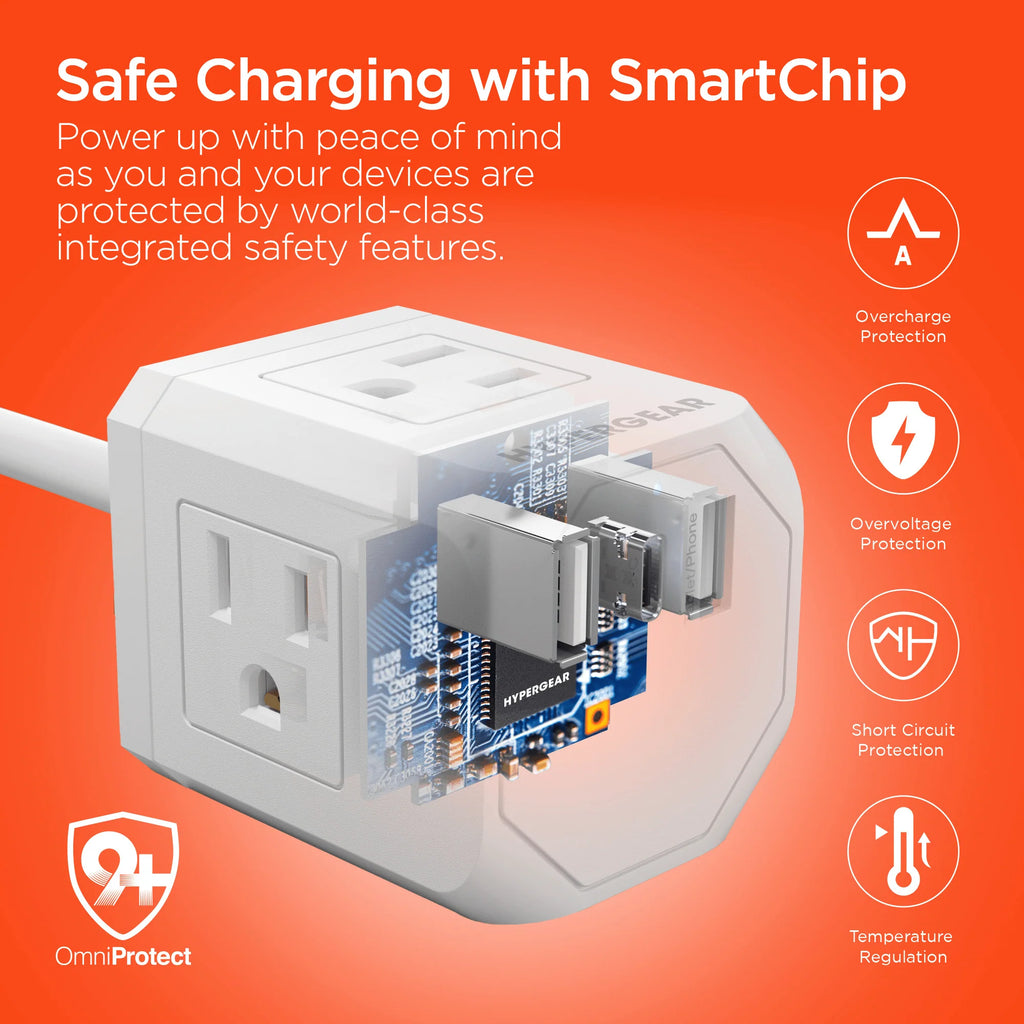 Hypergear Cube Multi-Port Power Strip Extension Cord