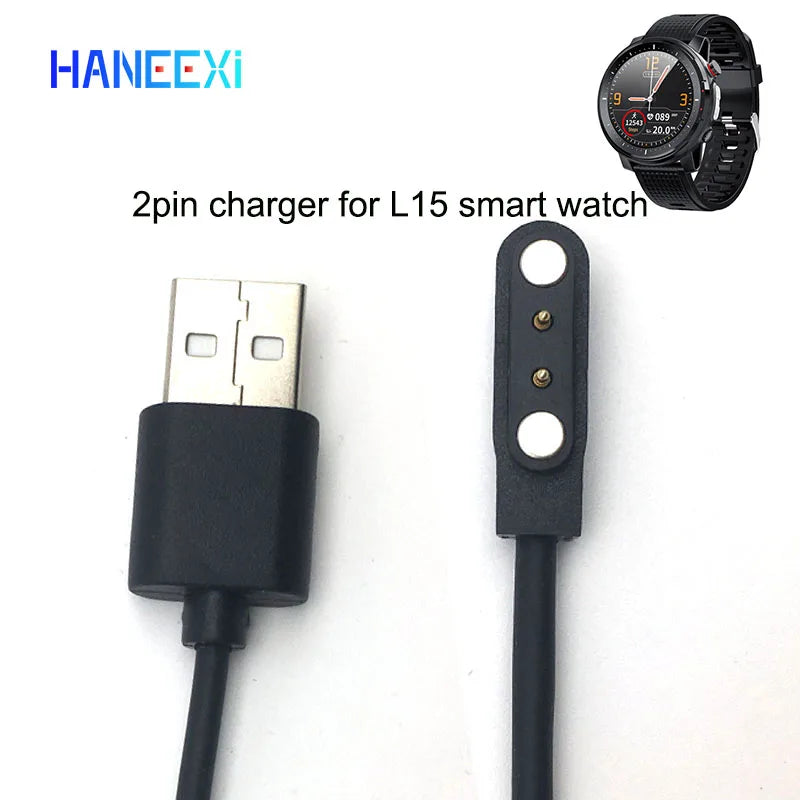 High Quality Magnet Charger Data Cable for T03 L15 L16 W26 Smart Watch Smartband 2Pin 4Mm Black 80Cm Power Chargers