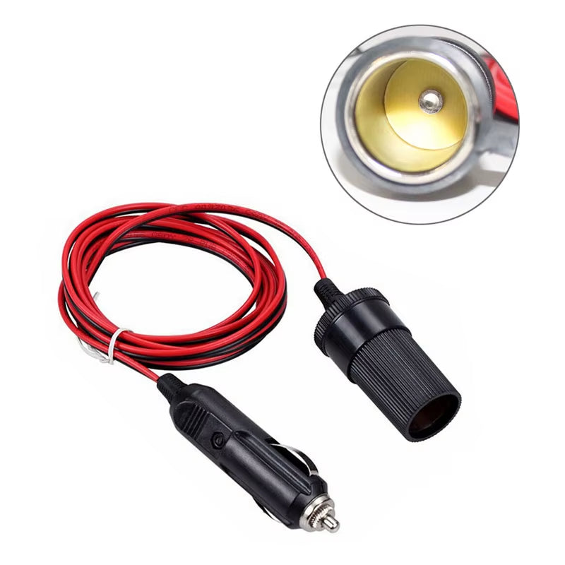 12V 10A Car Cigarette Lighter Socket Extension Cord Cable 2M/5M Male Plug to Female Socket Extension Cable Car Interior