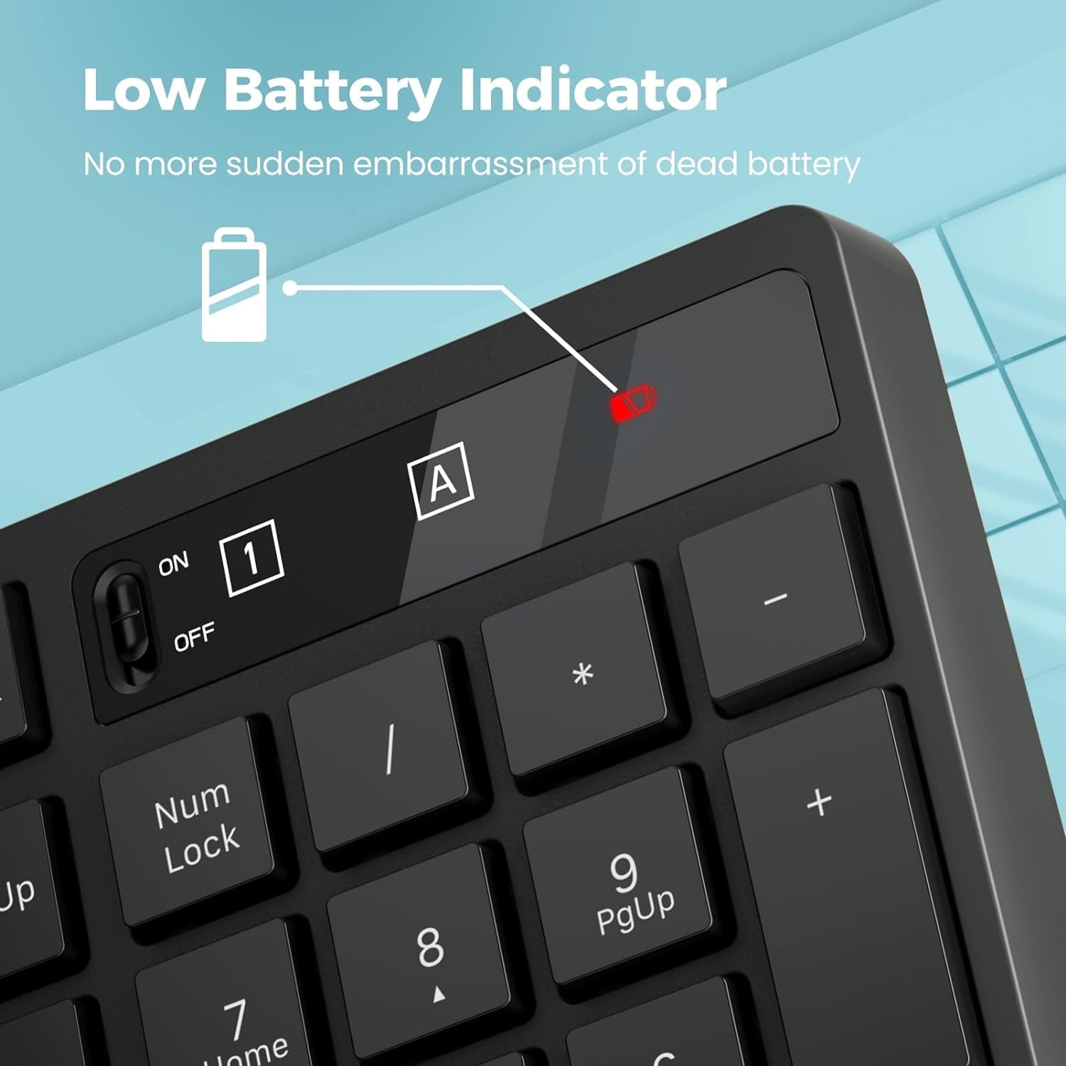 Wireless Keyboard and Mouse Combo, 104 Full-Size Adjustable Keyboard with Battery Indicator, Compact Computer Keyboard, Silent Mouse, 3 DPI, Easy to Use, for Windows, Chrome, Laptop, Computer