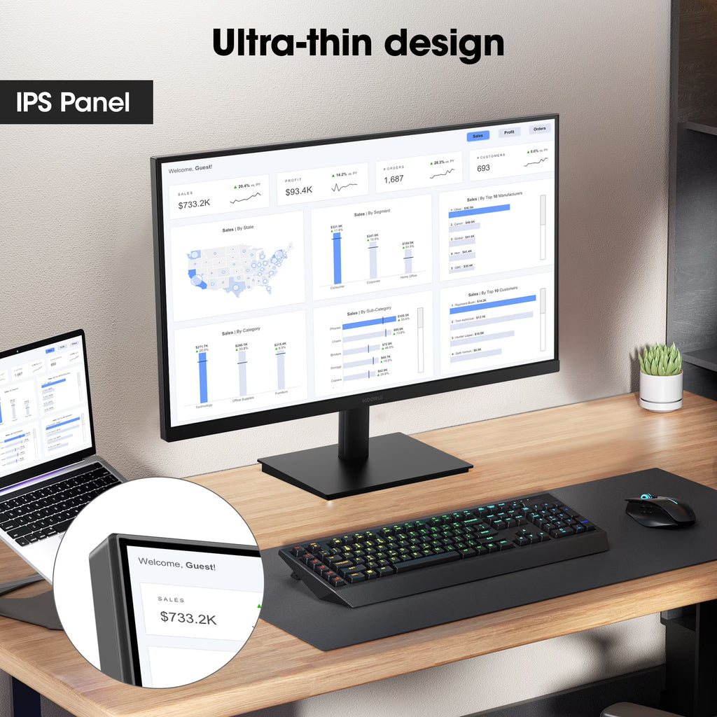22" FHD 120 Hz Computer Monitor, 1080P PC Monitor with Adaptive-Sync, New