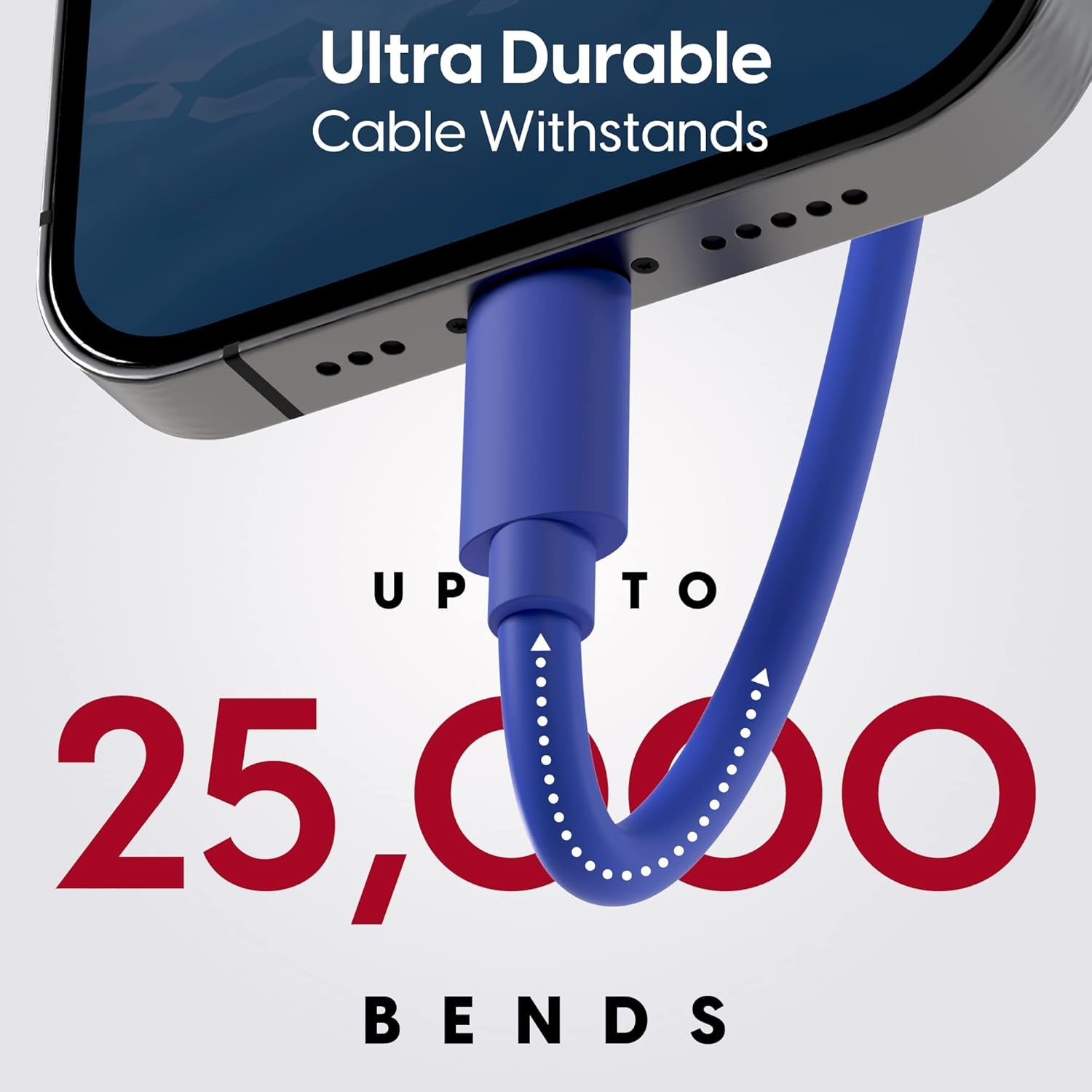 TALK WORKS Fast-Charge Lightning Cable - Mfi-Certified for Apple Iphone 13, 12, 11 Pro/Max/Mini, XR, Xs/Max, X, 8, 7, 6, 5, SE, Ipad, Airpods, Watch - 10Ft Long Fast Charger, Heavy-Duty Cord, Blue
