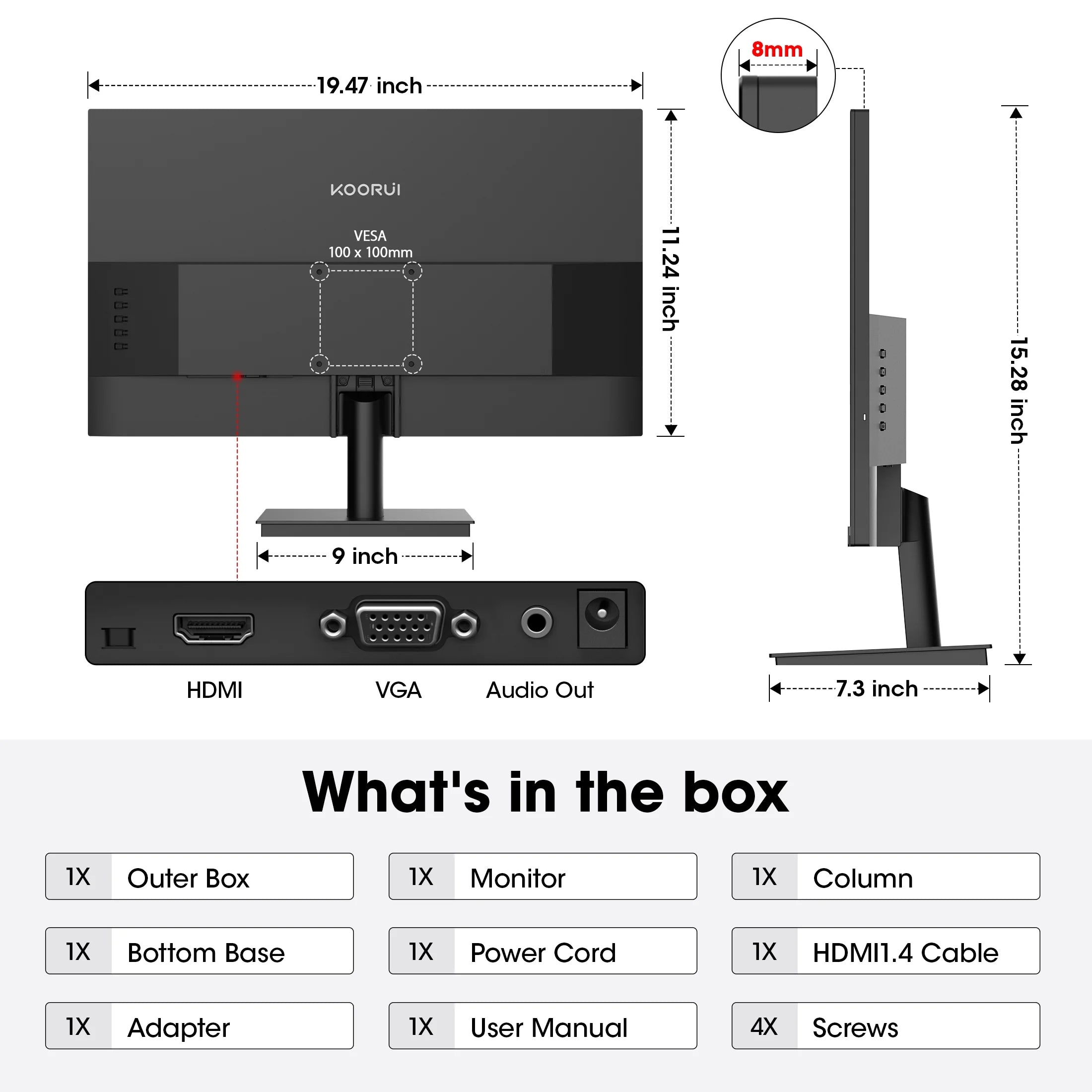 22" FHD 120 Hz Computer Monitor, 1080P PC Monitor with Adaptive-Sync, New