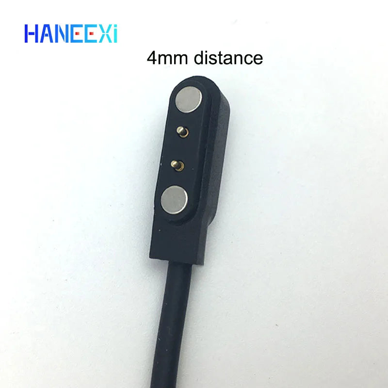 High Quality Magnet Charger Data Cable for T03 L15 L16 W26 Smart Watch Smartband 2Pin 4Mm Black 80Cm Power Chargers
