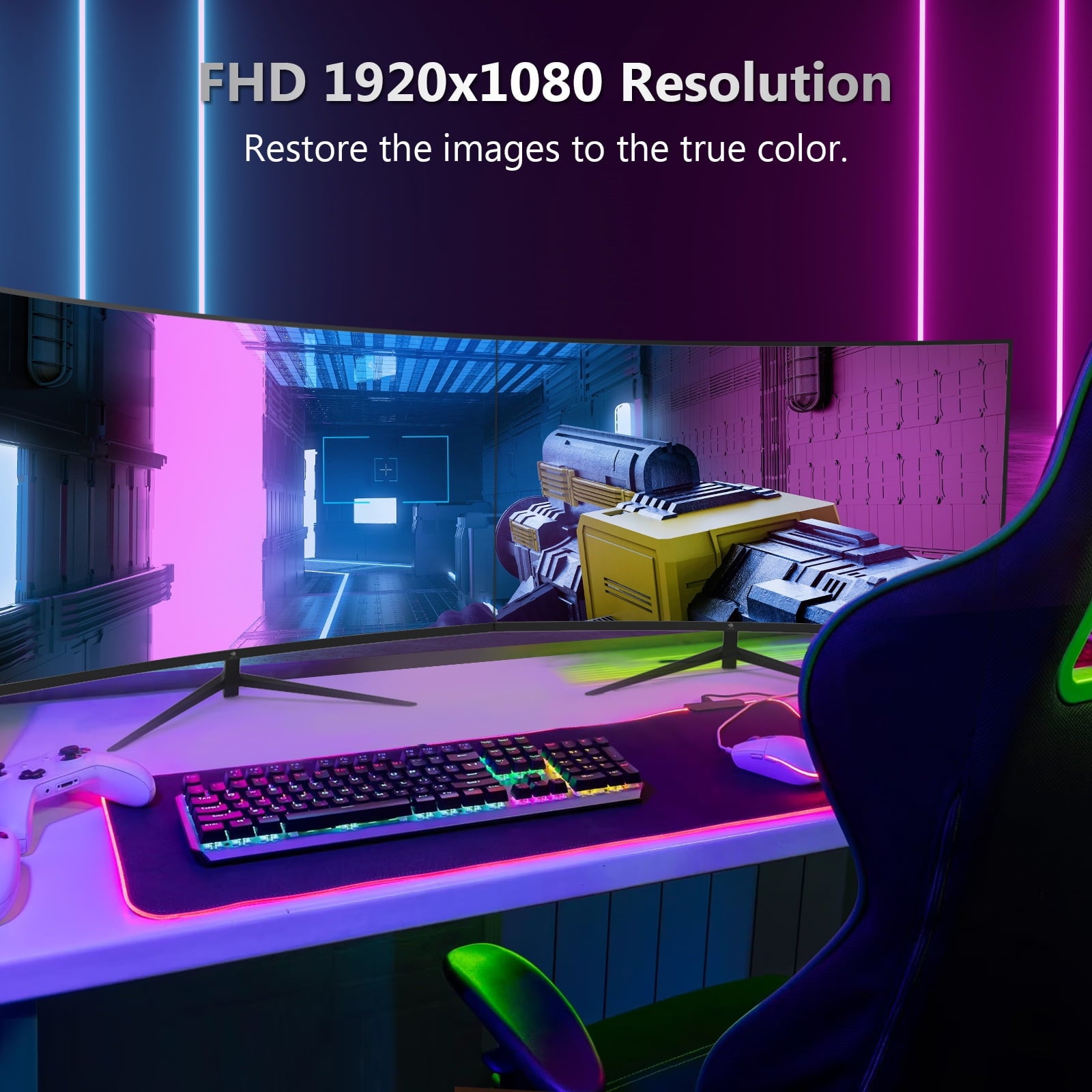 UG27P 27-Inch Curved Gaming Monitor 280Hz 1Ms Full HD 1920X1080 LED Monitor HDMI DP Port