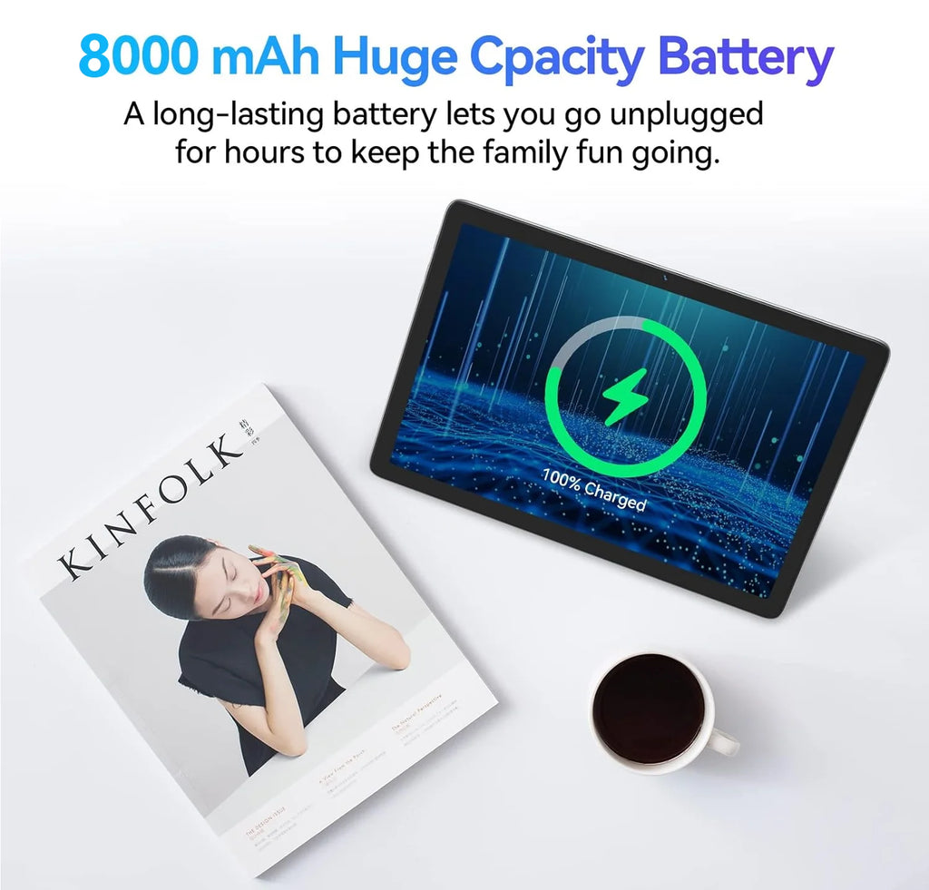 Tablet Android 14 Tablet,128Gb ROM+24GB RAM (8+16Virtual)+1Tb TF Expand,10 Inch Android Tablet with Keyboard,5G Wifi Tablet,Octa-Core Processor,13Mp+8Mp Camera,Bluetooth,Gps,Fhd Display,2 in 1 Tablet