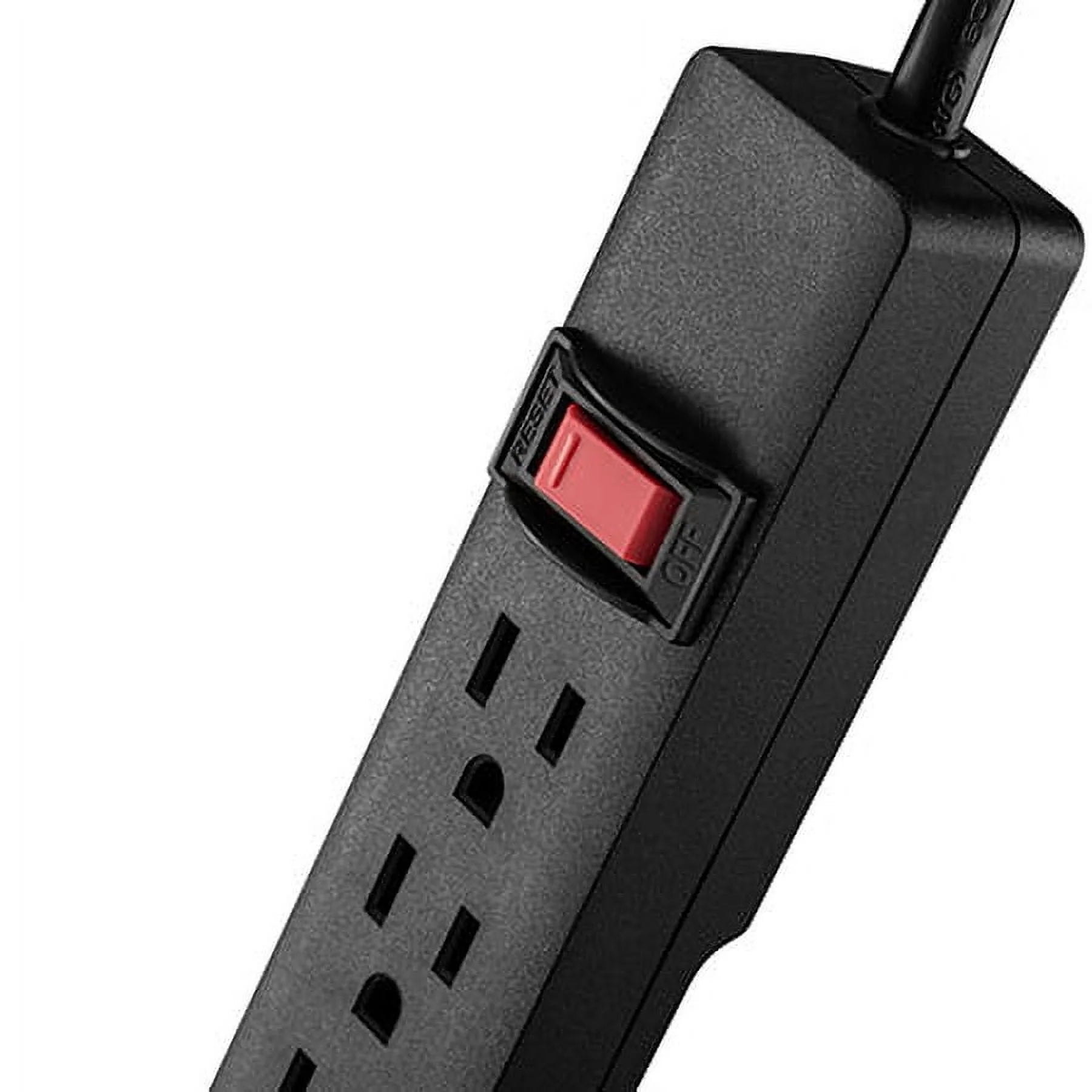 6-Outlet Indoor Power Strip with 8 Ft Extension Cord, ETL Certified, Black