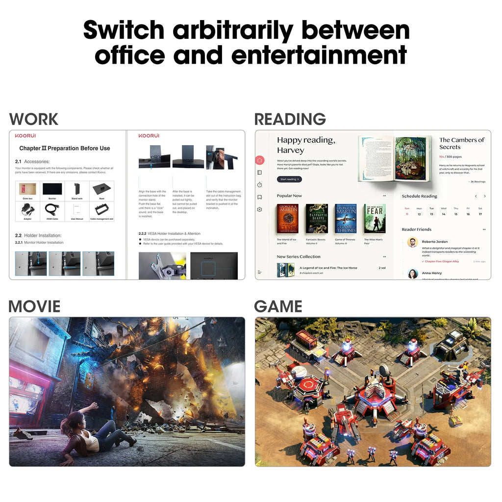 22" FHD 120 Hz Computer Monitor, 1080P PC Monitor with Adaptive-Sync, New