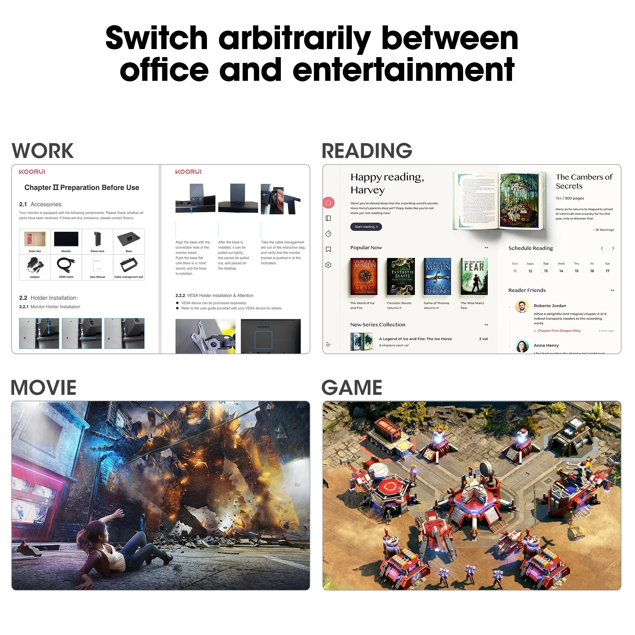 22" FHD 120 Hz Computer Monitor, 1080P PC Monitor with Adaptive-Sync, New