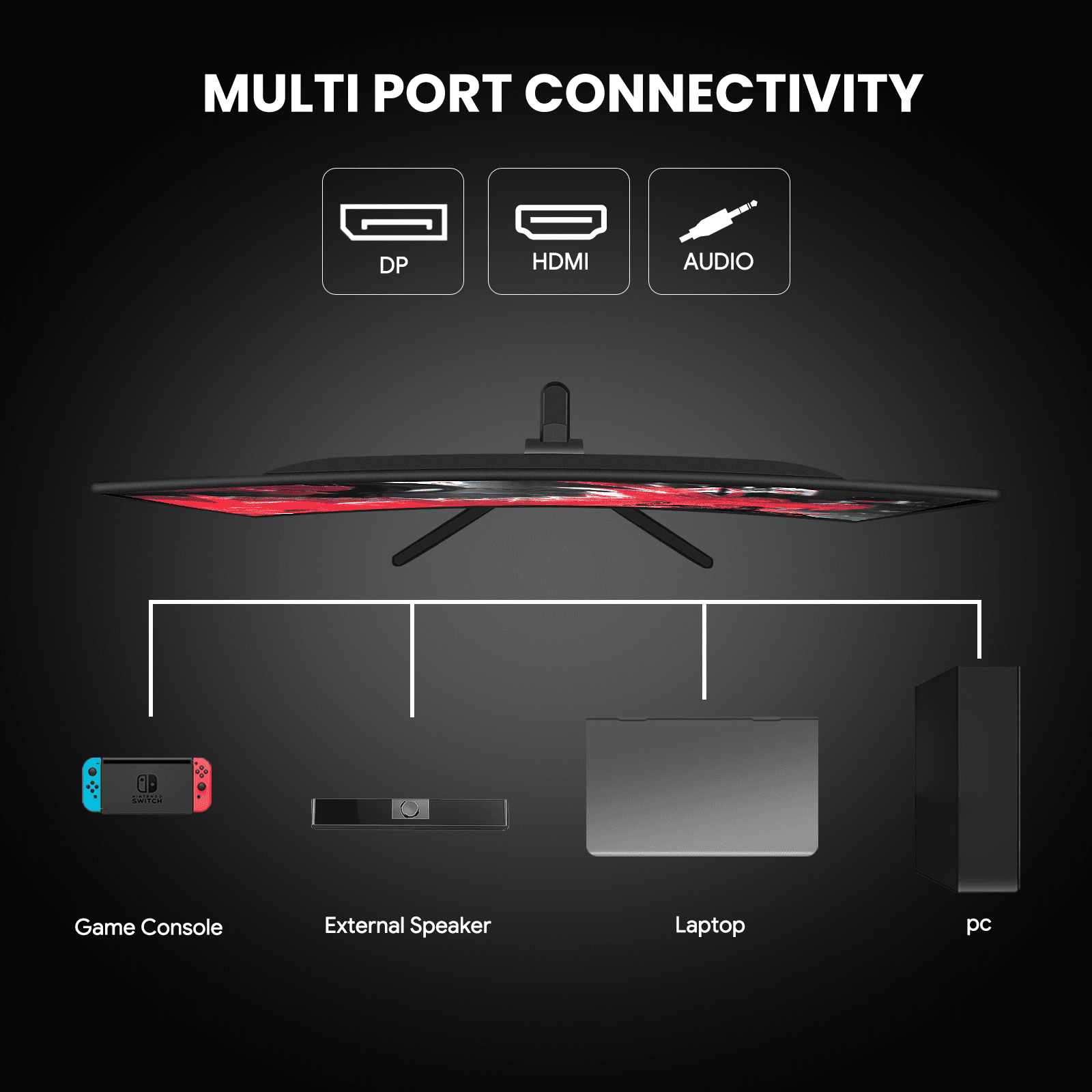 24" 200Hz Gaming Monitor,Ips Panel,Fhd Computer Monitor, Built-In Speakers, 120% Srgb, Freesync, Black