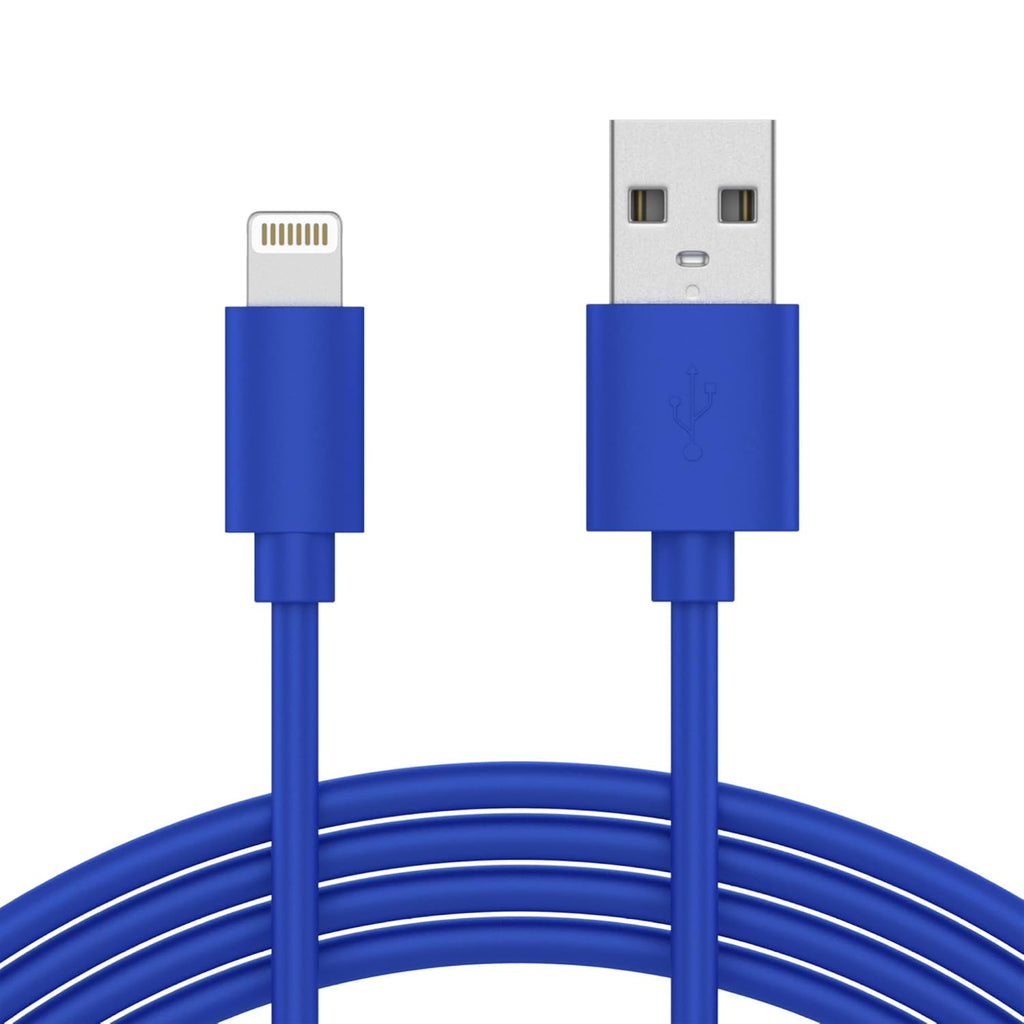 TALK WORKS Fast-Charge Lightning Cable - Mfi-Certified for Apple Iphone 13, 12, 11 Pro/Max/Mini, XR, Xs/Max, X, 8, 7, 6, 5, SE, Ipad, Airpods, Watch - 10Ft Long Fast Charger, Heavy-Duty Cord, Blue