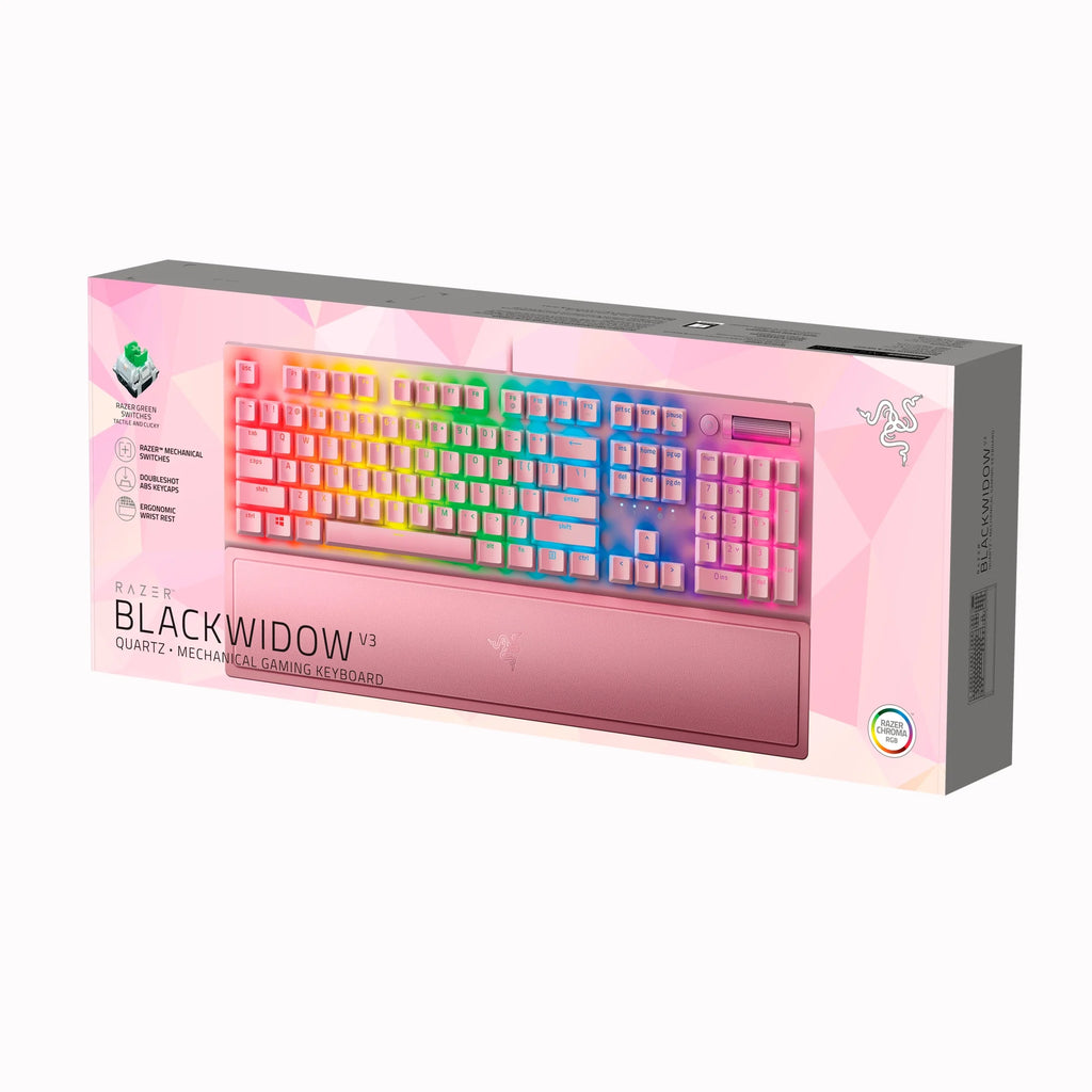 Blackwidow V3 Wired Mechanical Gaming Keyboard for PC, Chroma RGB, Wrist Rest, Quartz
