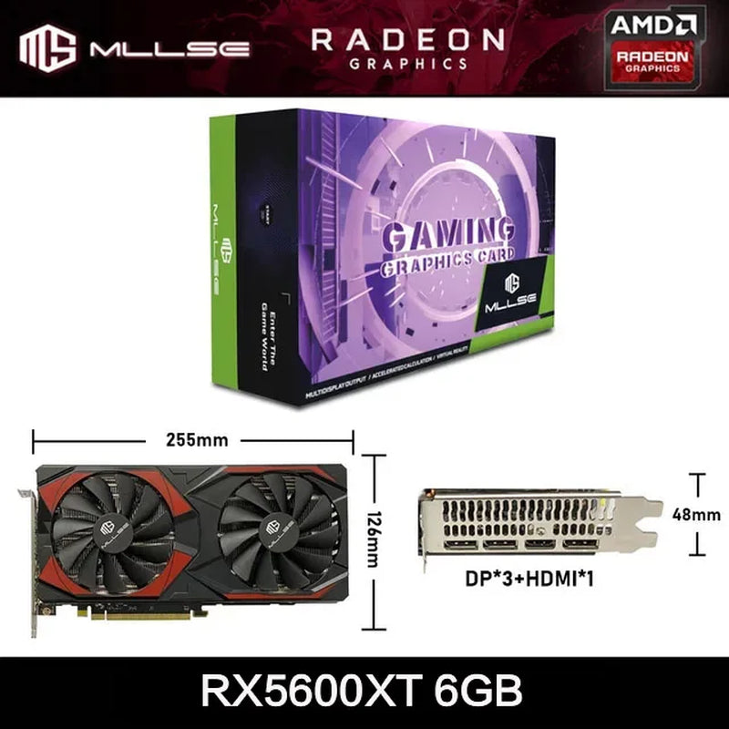 AMD RX5700 XT 8GB Graphics Card GDDR6 256Bit PCI-E 4.0×16 6+8Pin Radeon GPU Rx 5600XT Gaming Video Card Placa De Video
