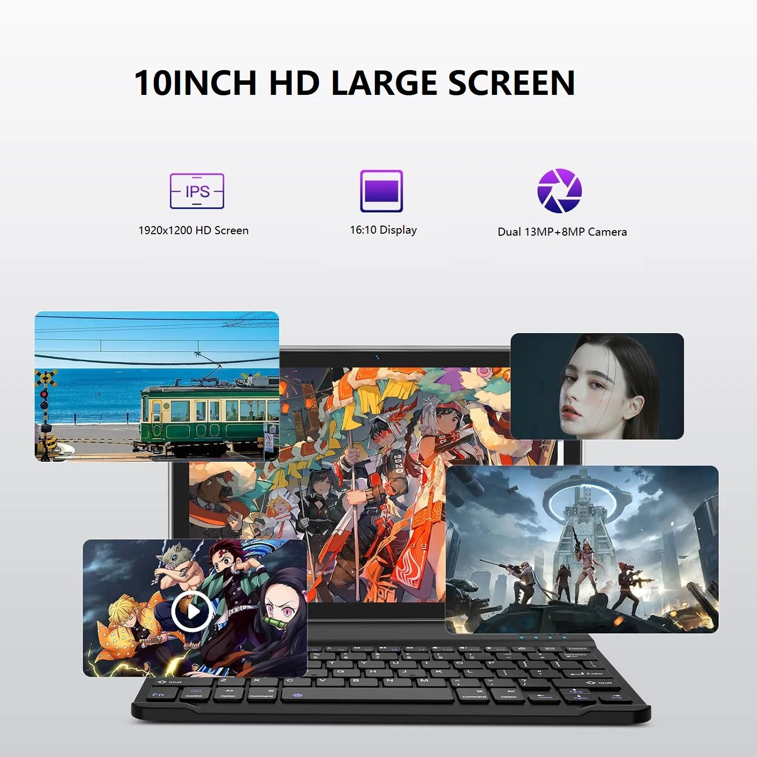 Tablet Android 14 Tablet,128Gb ROM+24GB RAM (8+16Virtual)+1Tb TF Expand,10 Inch Android Tablet with Keyboard,5G Wifi Tablet,Octa-Core Processor,13Mp+8Mp Camera,Bluetooth,Gps,Fhd Display,2 in 1 Tablet