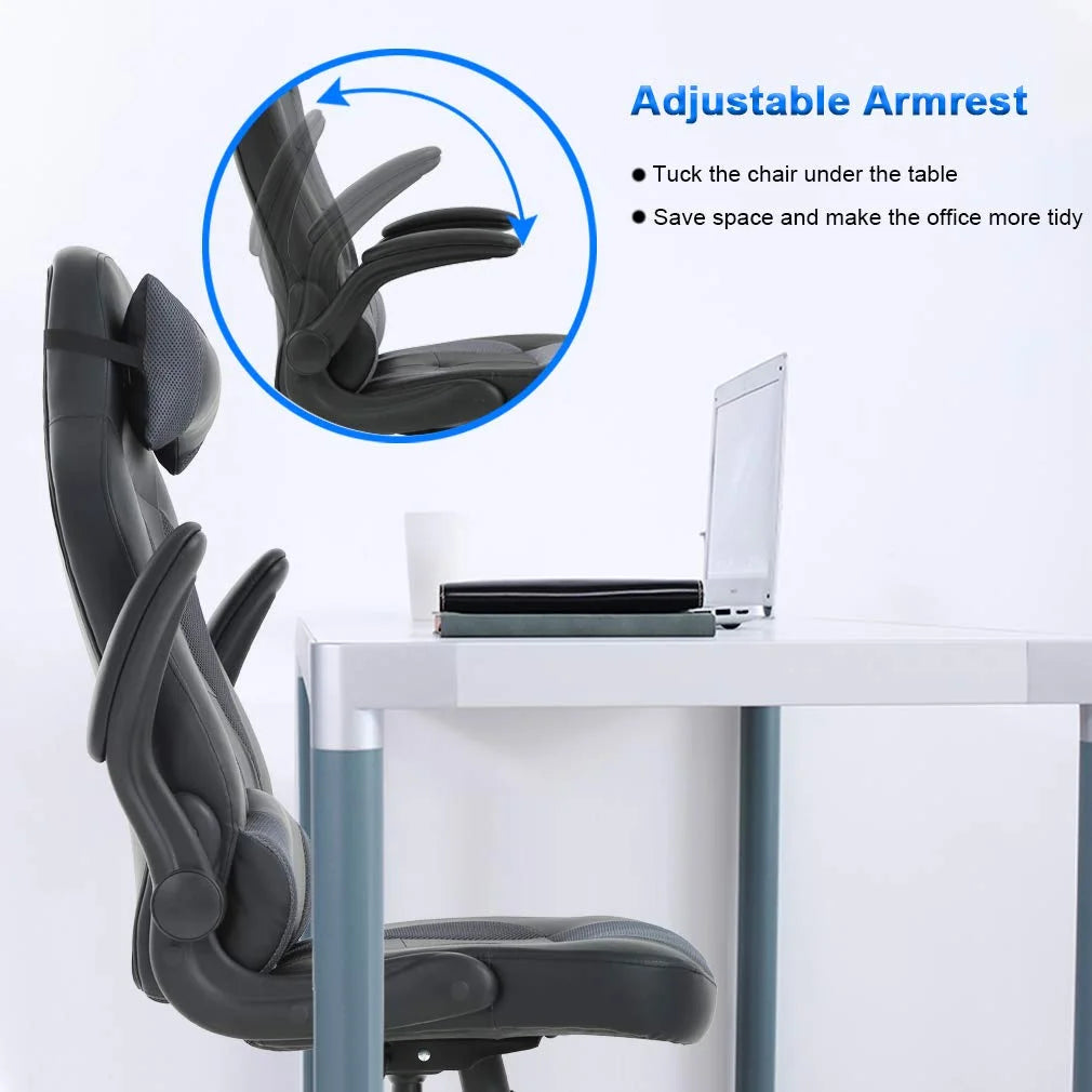 Adjustable & Ergonomic Swivel Gaming Chair, Grey