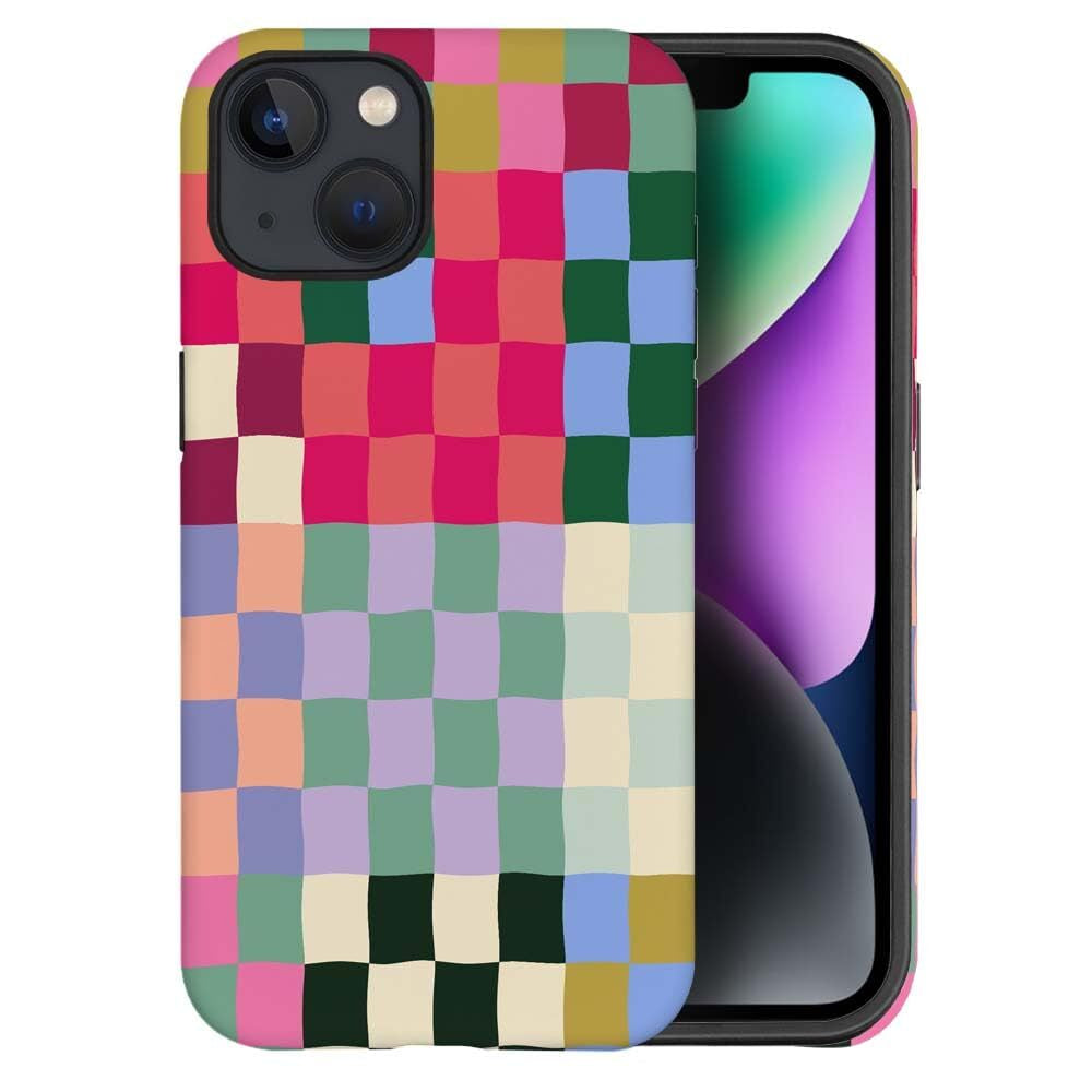 Colorful Checkerboard Iphone Case for Iphone 14 15 Pro Max plus Slim Protecti...