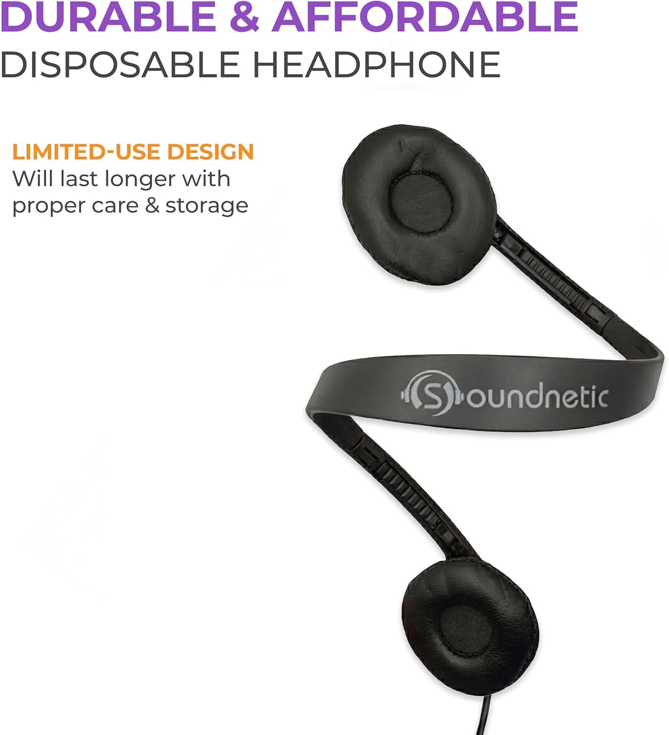 SNCCV Bulk Classroom Headphones 10 Pack – Stereo Headphones with Leatherette Earpads & Volume Control, Black – Ideal for Schools