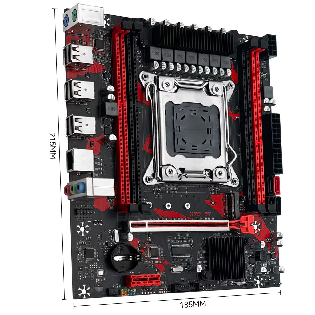 X79 S7 Motherboard Combo Optional LGA 2011 Intel Xeon E5 2650 V2 CPU or DDR3 1*16GB RAM Kit Set Support NVME M.2 Slot
