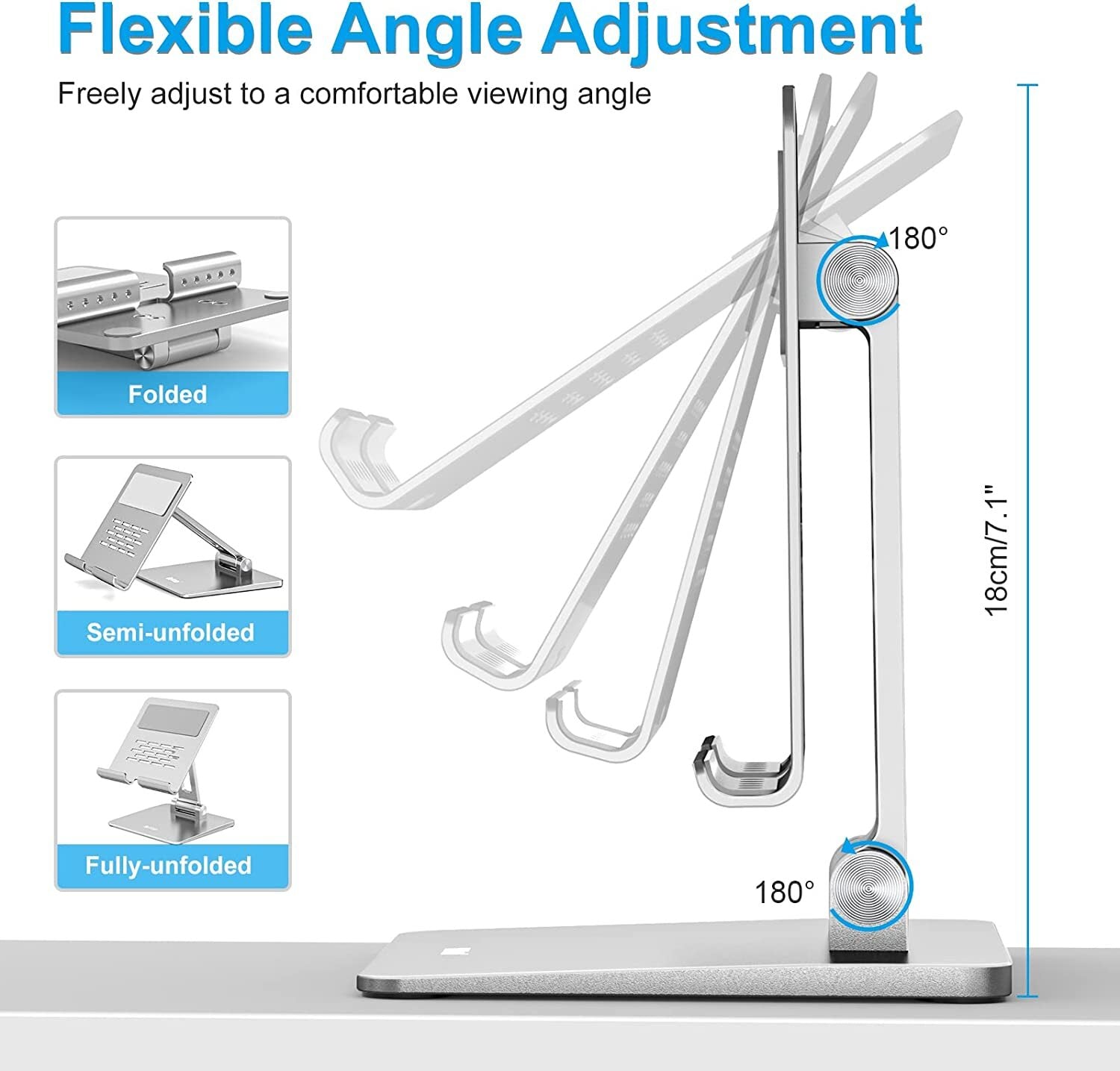 Tablet Stand Aluminum Adjustable Tablet Holder Foldable Desktop Stand Ipad Mini