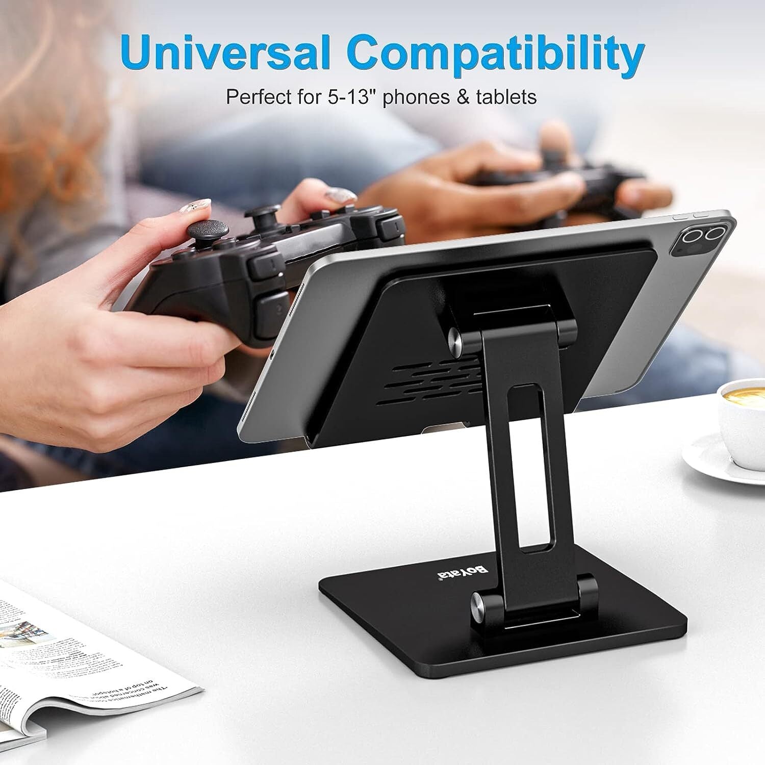 Tablet Stand Aluminum Adjustable Tablet Holder Foldable Desktop Stand Ipad Mini