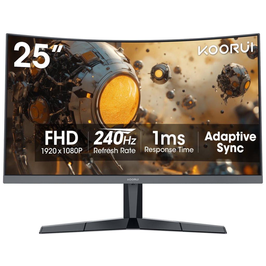 25" FHD Gaming Monitor, 240Hz 1080P Curved Monitor, Adaptive G-Sync, New, G2511XC