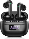 Wireless Bluetooth Earbuds with 76 Hours Playback, Noise Cancellation, Clear Call Quality, Power Display, Portable Charging Case, Lightweight, IPX7 Waterproof for Android and iOS