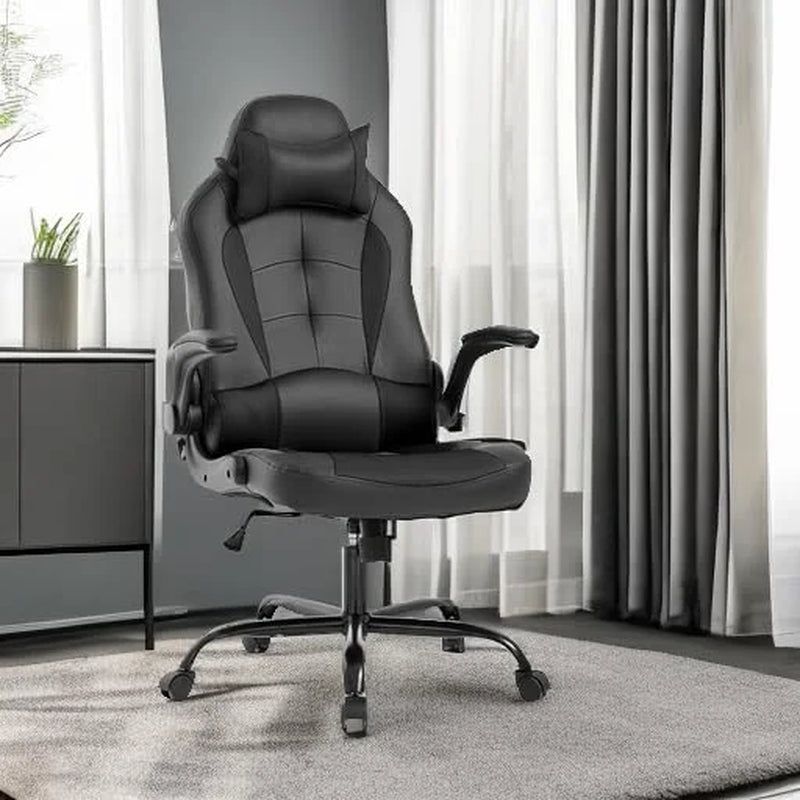 Ergonomic Gaming Chair, Lumbar Support, Swivel Rolling for Men, Women(Black)