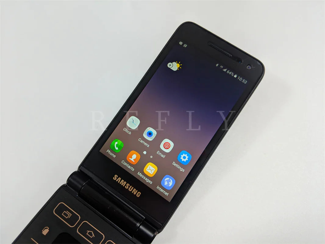 100% Original Samsung Galaxy Folder 2 G1650 Quad Core 2GB RAM 16GB ROM 8MP Camera LTE Dual SIM Unlocked Flip Mobile Phone
