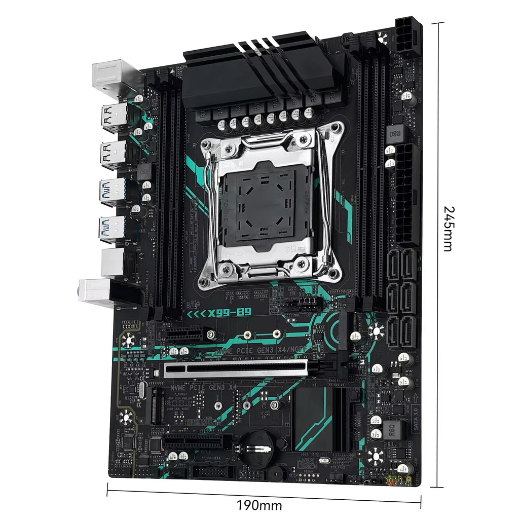X99 B9 Motherboard LGA2011-3 Set Kit Xeon E5 2650 V4 CPU Supports DDR4 RAM M.2 NVME SATA M-ATX for Gaming Computer
