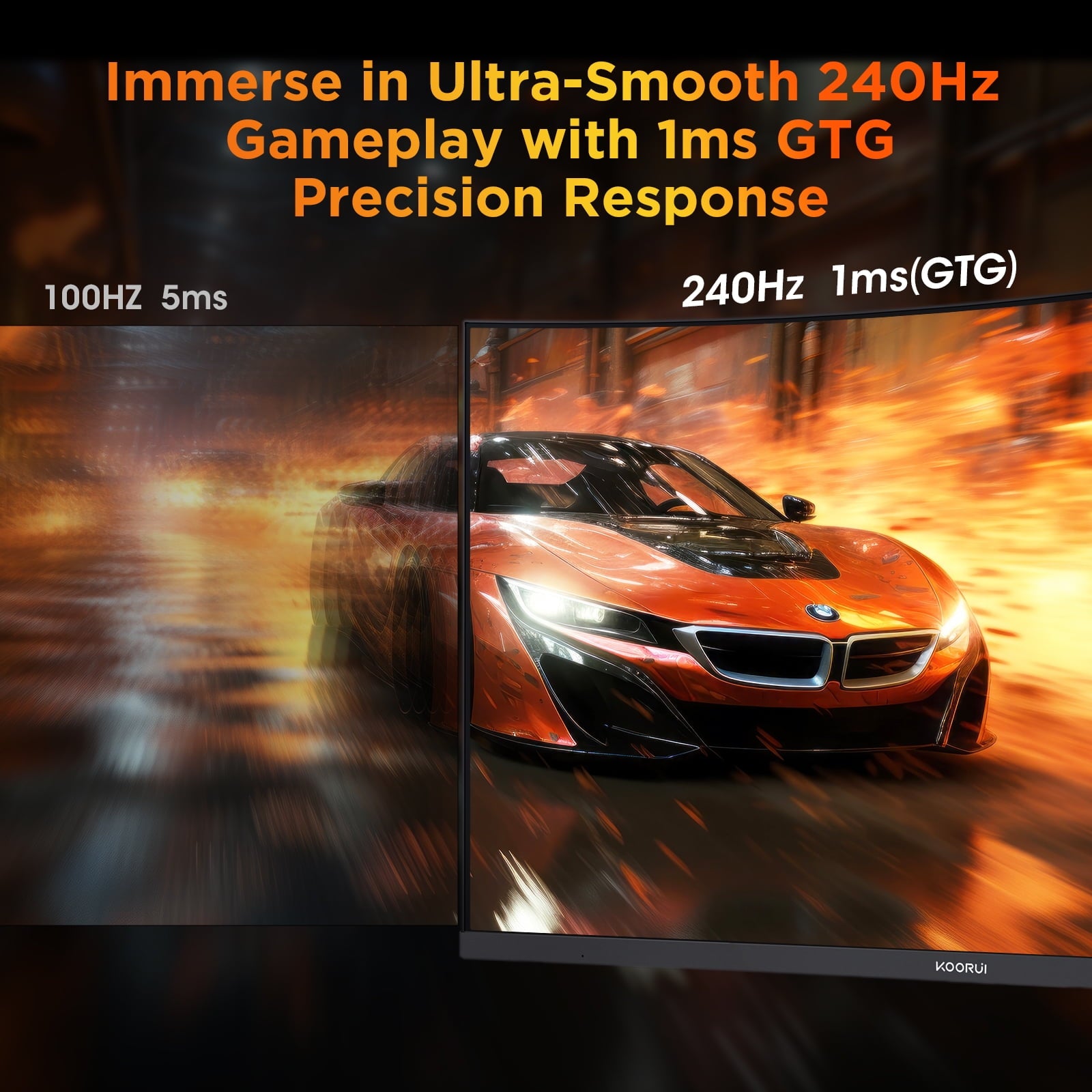 25" FHD Gaming Monitor, 240Hz 1080P Curved Monitor, Adaptive G-Sync, New, G2511XC