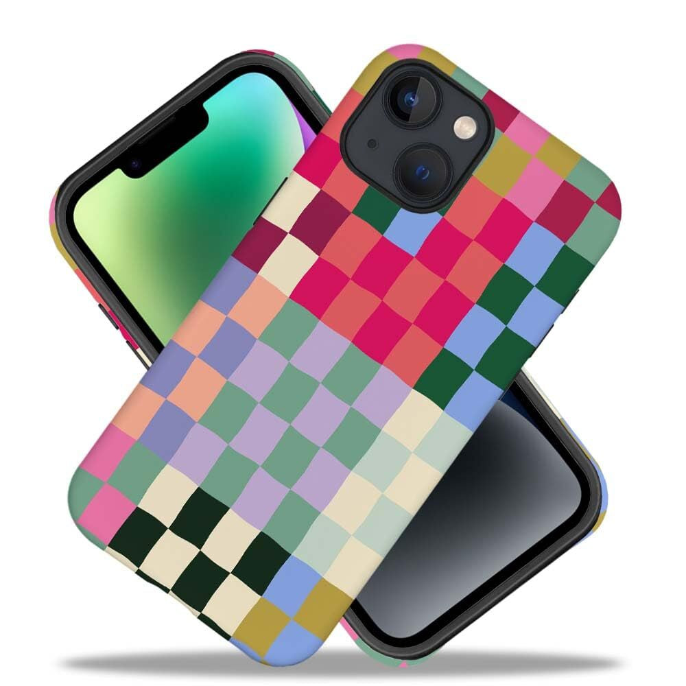 Colorful Checkerboard Iphone Case for Iphone 14 15 Pro Max plus Slim Protecti...