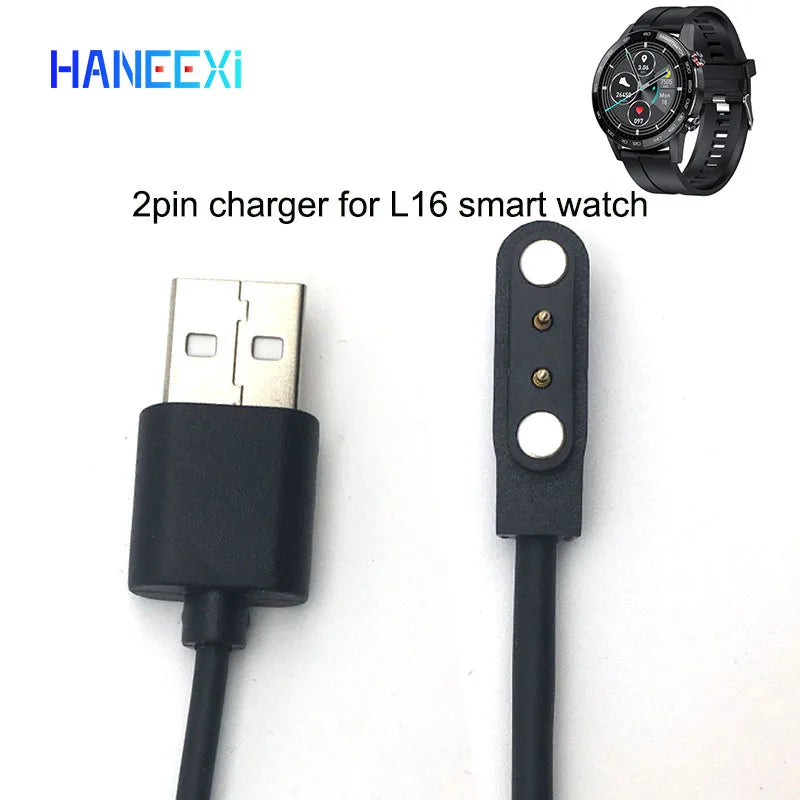 High Quality Magnet Charger Data Cable for T03 L15 L16 W26 Smart Watch Smartband 2Pin 4Mm Black 80Cm Power Chargers