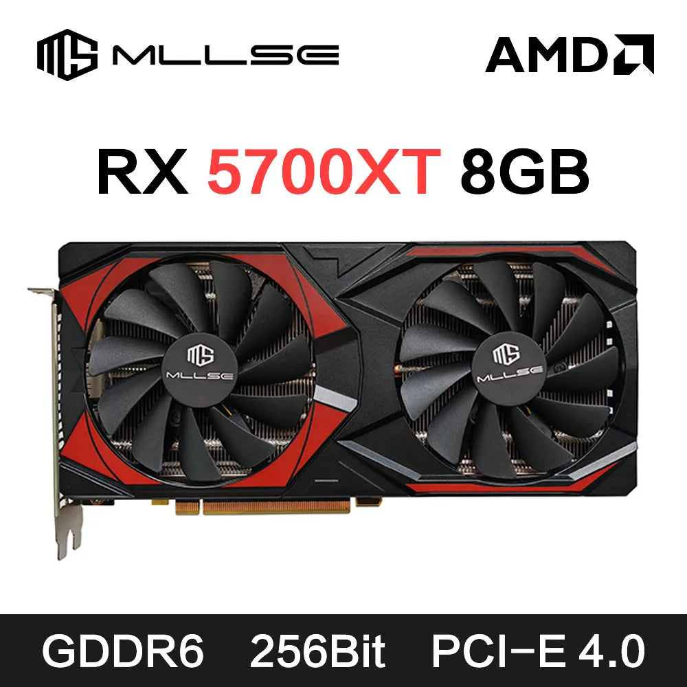 AMD RX5700 XT 8GB Graphics Card GDDR6 256Bit PCI-E 4.0×16 6+8Pin Radeon GPU Rx 5600XT Gaming Video Card Placa De Video