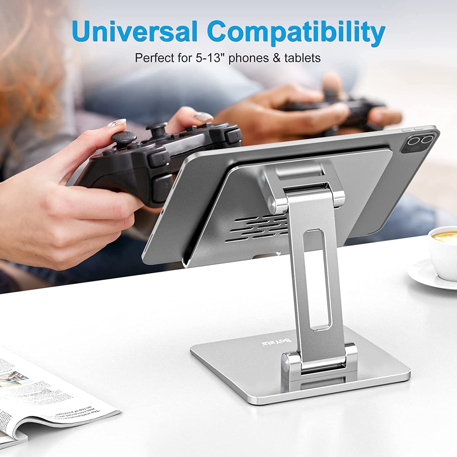 Tablet Stand Aluminum Adjustable Tablet Holder Foldable Desktop Stand Ipad Mini