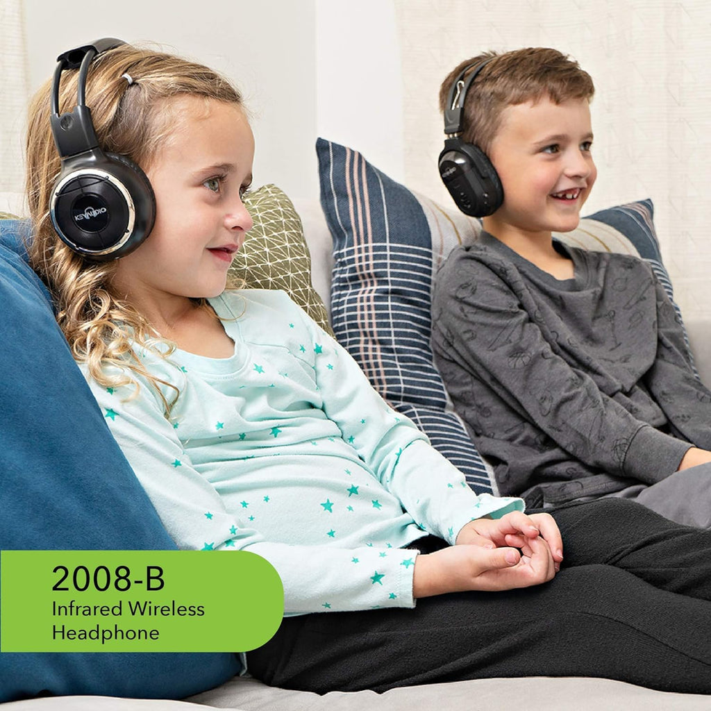 RP Accessories IR-2008B Infrared Wireless Headphones - 2-Channel Folding Universal Rear Entertainment System Headphones for Automotive, Television, and DVD Audio - Pack of 6
