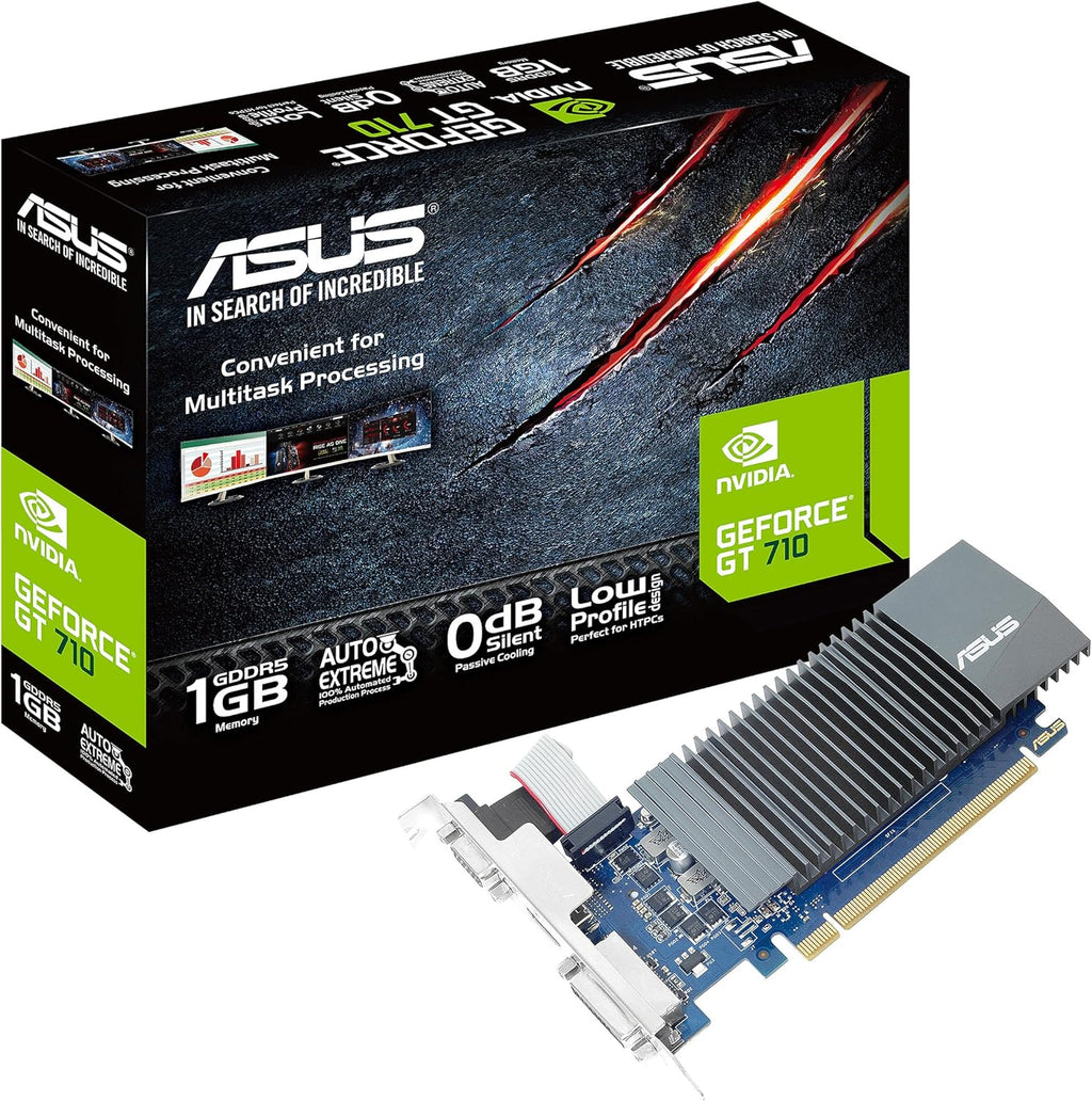 ASUS Geforce GT 710 1GB GDDR5 HDMI VGA DVI Graphics Card (GT710-SL-1GD5-BRK)