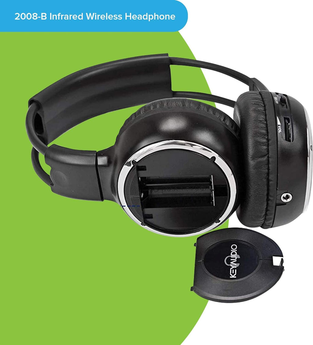 RP Accessories IR-2008B Infrared Wireless Headphones - 2-Channel Folding Universal Rear Entertainment System Headphones for Automotive, Television, and DVD Audio - Pack of 6