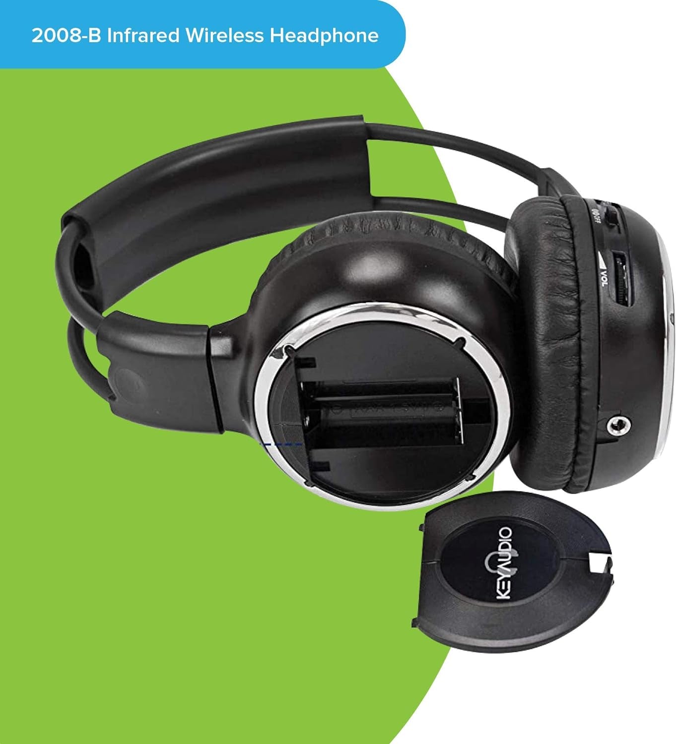 RP Accessories IR-2008B Infrared Wireless Headphones - 2-Channel Folding Universal Rear Entertainment System Headphones for Automotive, Television, and DVD Audio - Pack of 6