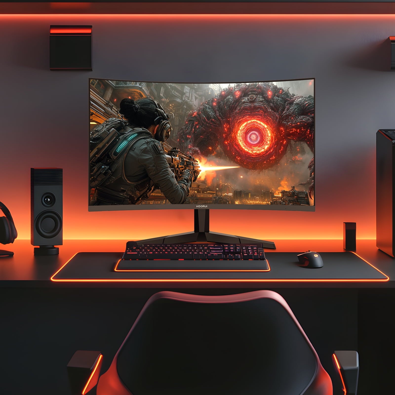 25" FHD Gaming Monitor, 240Hz 1080P Curved Monitor, Adaptive G-Sync, New, G2511XC